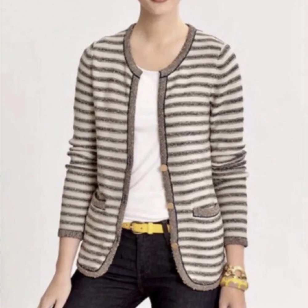 Banana Republic Metallic Stripes Cardigan Sweater